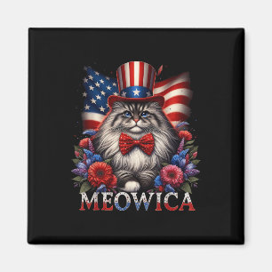 Memorial Day Cat 4th Of July Usa Flag Men Women Me Magnet