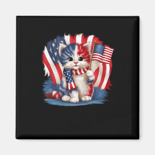 Memorial Day Cat Funny Kitten 4th Of July Patrioti Magnet