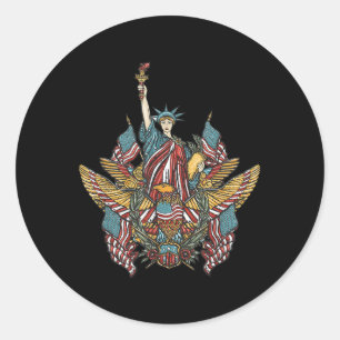 Memorial Day Classic Round Sticker