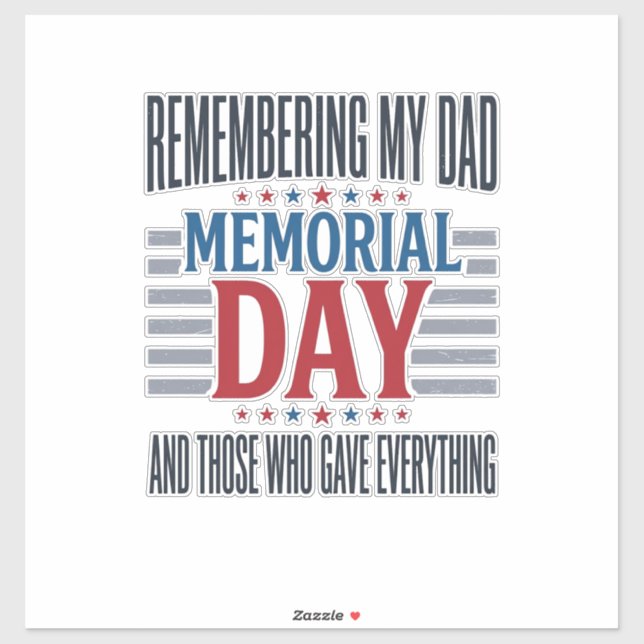 Memorial Day Dad Tribute Patriotic (Sheet)