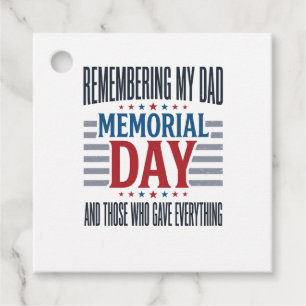 Memorial Day Dad Tribute Patriotic Favour Tags