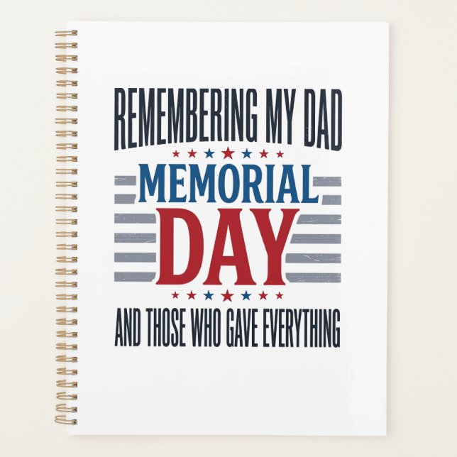 Memorial Day Dad Tribute Patriotic Planner (Front)
