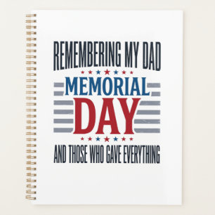Memorial Day Dad Tribute Patriotic Planner