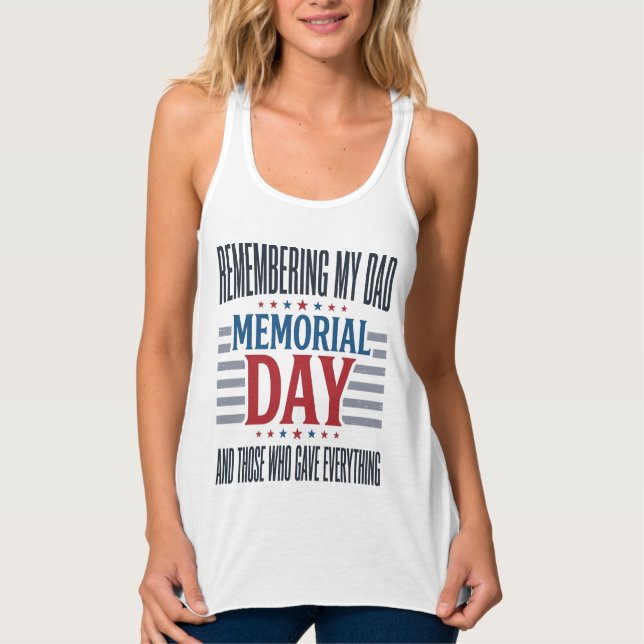 Memorial Day Dad Tribute Patriotic Singlet (Front)