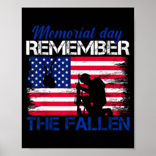 Memorial day design for usa military men and women poster