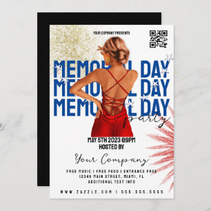 Memorial Day Event Patriotic Party Club Flyers    Invitation