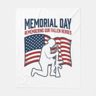 Memorial Day Fallen Heroes Patriotic Soldier Shirt Fleece Blanket