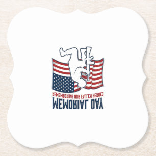 Memorial Day Fallen Heroes Patriotic Soldier Shirt Paper Coaster