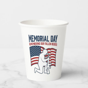 Memorial Day Fallen Heroes Patriotic Soldier Shirt Paper Cups