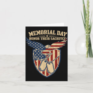 Memorial Day Flag Honour Sacrifice Men Women Card