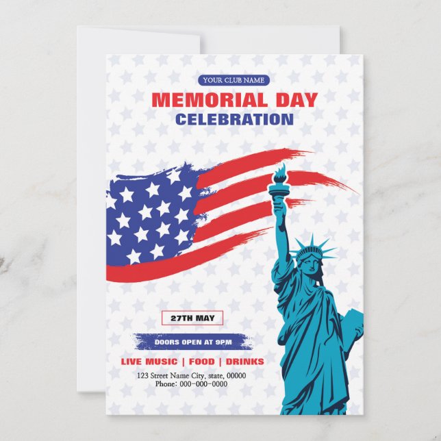 Memorial Day Flyer Invitation (Front)