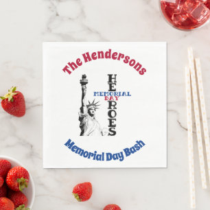 Memorial Day heroes personalised Napkins