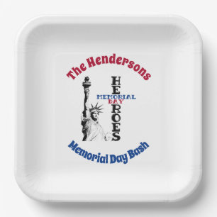 Memorial Day heroes personalised Paper Plates