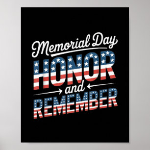 Memorial Day Honour And Remember Patriotic Honour Poster