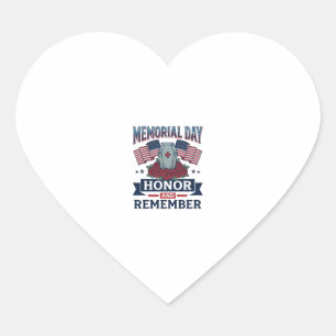 Memorial Day Honour and Remember Patriotic Shirt_1 Heart Sticker