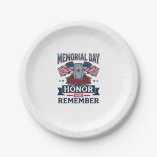 Memorial Day Honour and Remember Patriotic Shirt_1 Paper Plate