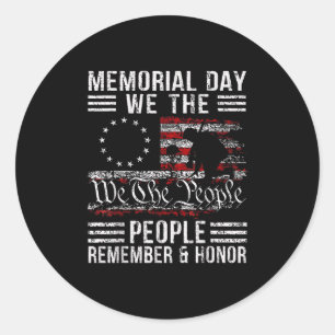 Memorial Day Honour And Remember Veterans Day 2025 Classic Round Sticker