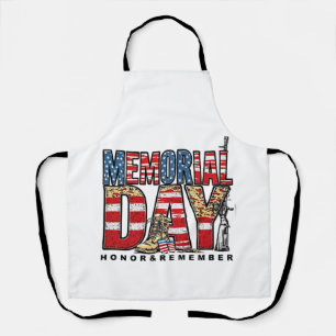 Memorial Day Honour & Remember US Flag Apron