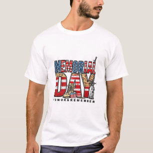 Memorial Day Honour & Remember US Flag T-Shirt