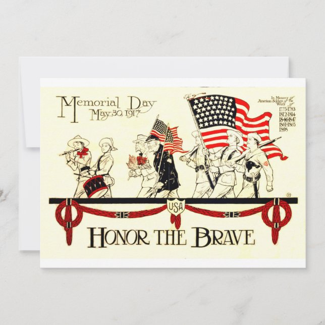 Memorial Day Honour the brave Card (Front)