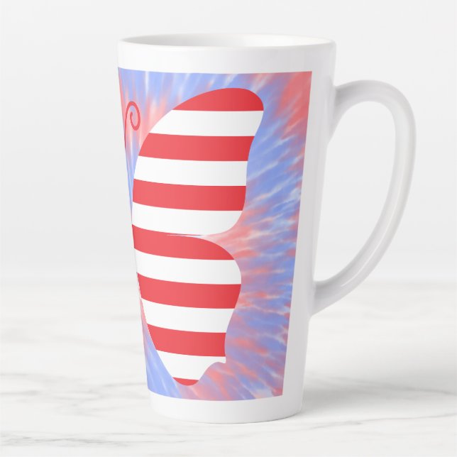 Memorial Day/July 4th Butterfly Latte Mug (Right)
