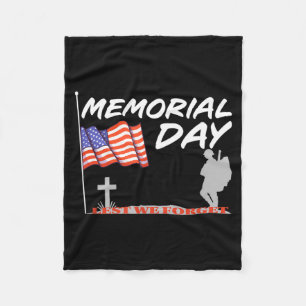 Memorial day lest we forget patriotic Memorial day Fleece Blanket