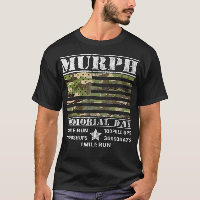 Memorial Day Murph Camo  Patriotic 2019 WOD T-Shirt (Front)