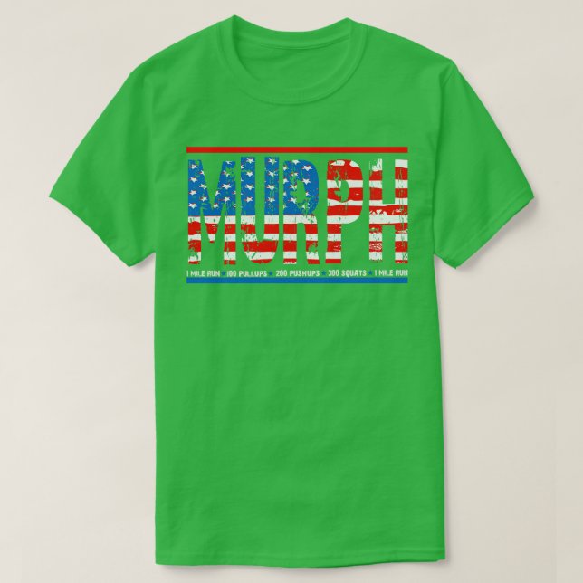 Memorial Day Murph Workout Challenge Distressed Us T-Shirt (Design Front)