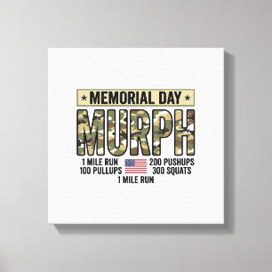 Memorial Day Murph Workout Vintage Vector Shirt_1 Canvas Print