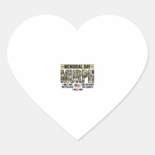 Memorial Day Murph Workout Vintage Vector Shirt_1 Heart Sticker