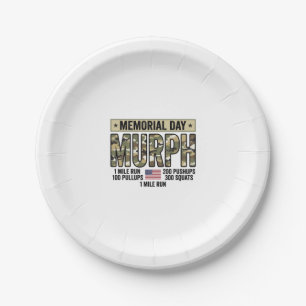 Memorial Day Murph Workout Vintage Vector Shirt_1 Paper Plate