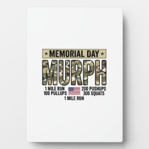 Memorial Day Murph Workout Vintage Vector Shirt_1 Plaque