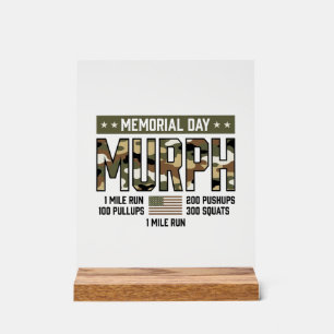 Memorial Day Murph Workout Vintage Vector Shirt (2 Acrylic Sign