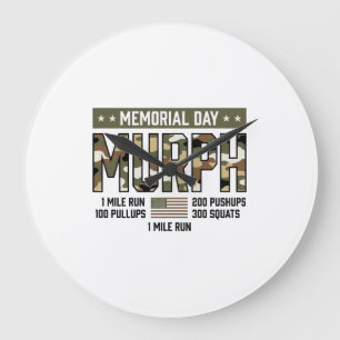 Memorial Day Murph Workout Vintage Vector Shirt (2 Large Clock