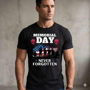 Memorial Day Never Forgotten, US Flag Military T-Shirt
