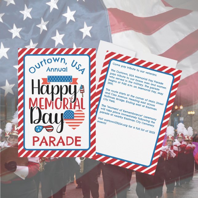 Memorial Day Our Town Parade Ceremony Invitation (Creator Uploaded)