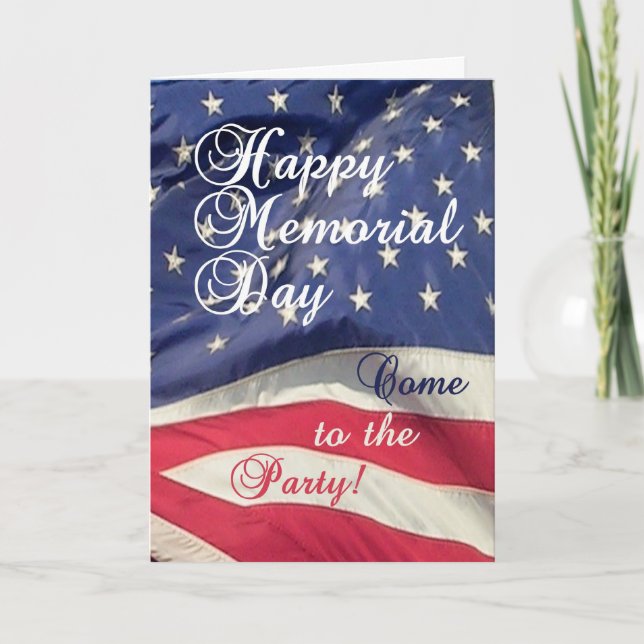 Memorial Day Party Invitation-U.S. Flag Invitation (Front)