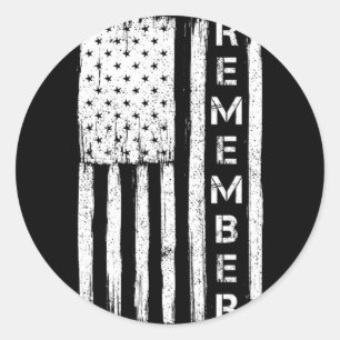 Memorial day patriotic remember 3 Memorial day pat Classic Round Sticker