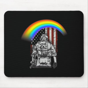Memorial day rainbow american flag lgbtq military  mouse pad