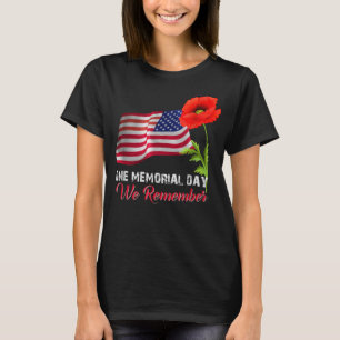 Memorial Day Red Poppy Patriotic Military Veteran  T-Shirt