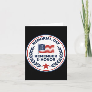 Memorial Day Remember And Honour Circle Card