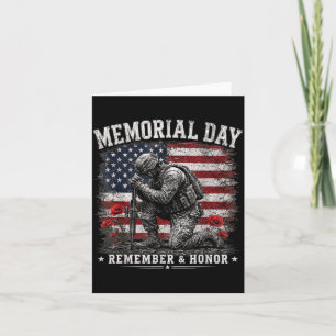 Memorial Day Remember And Honour Patriotic Flag Card