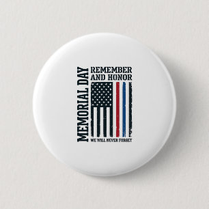 Memorial Day Remember And Honour Tribute Vector De 6 Cm Round Badge