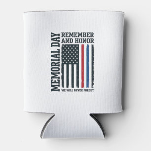 Memorial Day Remember And Honour Tribute Vector De Can Cooler