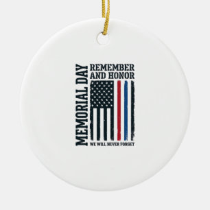 Memorial Day Remember And Honour Tribute Vector De Ceramic Tree Decoration