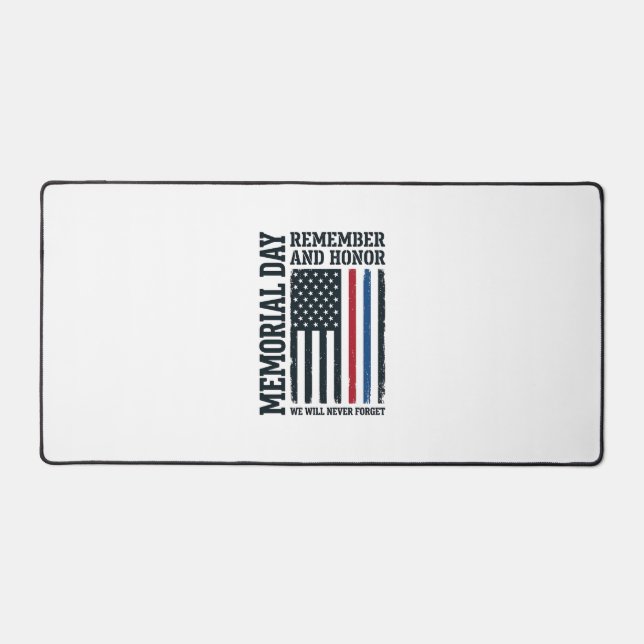 Memorial Day Remember And Honour Tribute Vector De Desk Mat (Front)