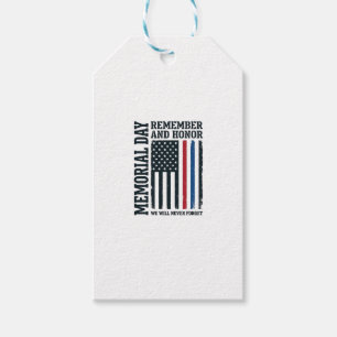 Memorial Day Remember And Honour Tribute Vector De Gift Tags