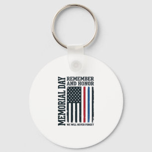 Memorial Day Remember And Honour Tribute Vector De Key Ring