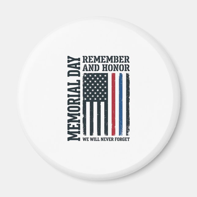 Memorial Day Remember And Honour Tribute Vector De Magnet (Front)