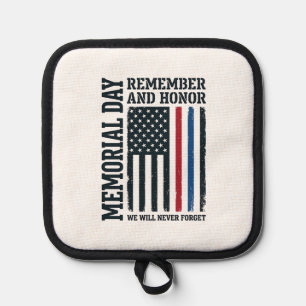 Memorial Day Remember And Honour Tribute Vector De Pot Holder